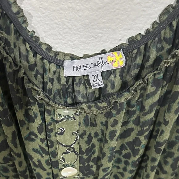 Green Leopard Print Maxi Dress - Picture 2 of 3